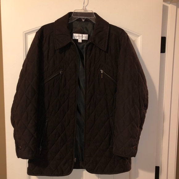 Jones New York Brown Quilted Coat Size Medium - Picture 2 of 6